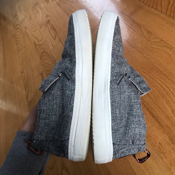 Hey Dude Peyton shoes sneakers linen grey black gray Eu 40 US womens size 9 - Picture 9 of 13